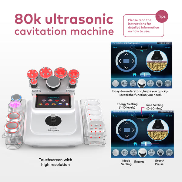 SQ154B Max — аппарат кавитации 80K и RF, 11 в 1 с лазерными и микротоковыми панелями