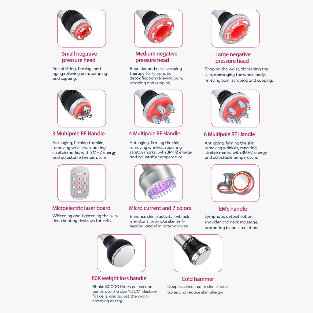 SQ154B Max — аппарат кавитации 80K и RF, 11 в 1 с лазерными и микротоковыми панелями