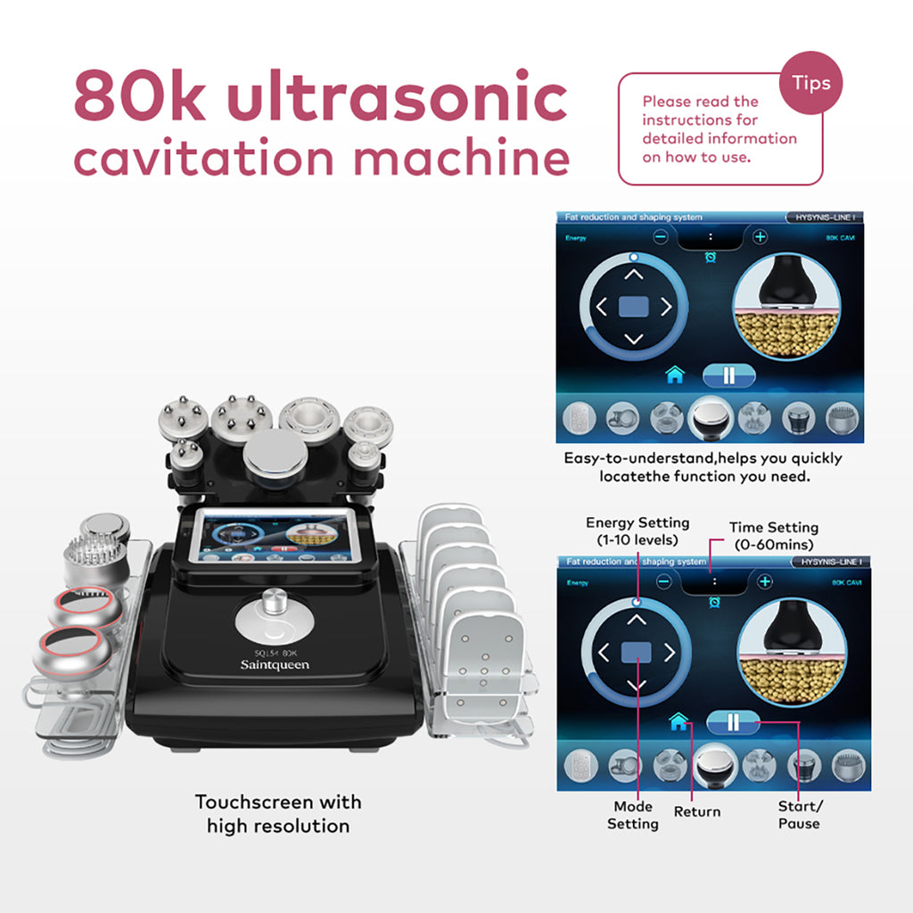 SQ154C Max — аппарат кавитации 80K и RF, 11 в 1 с лазерными панелями