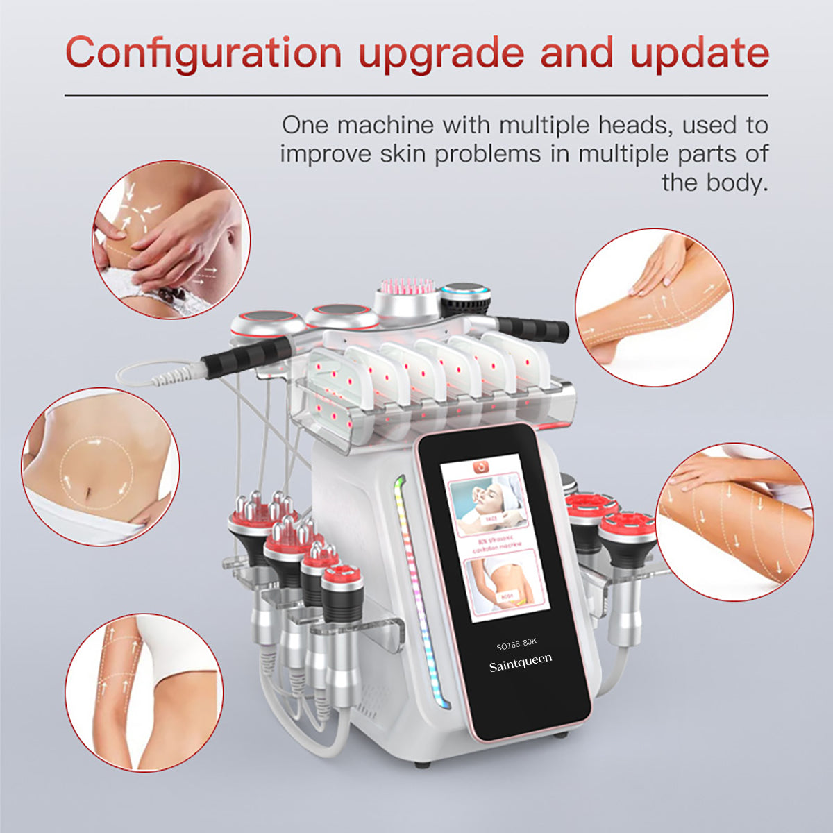 SQ166 Ultra — аппарат кавитации 80K и RF, 13 в 1 с лазерной панелью
