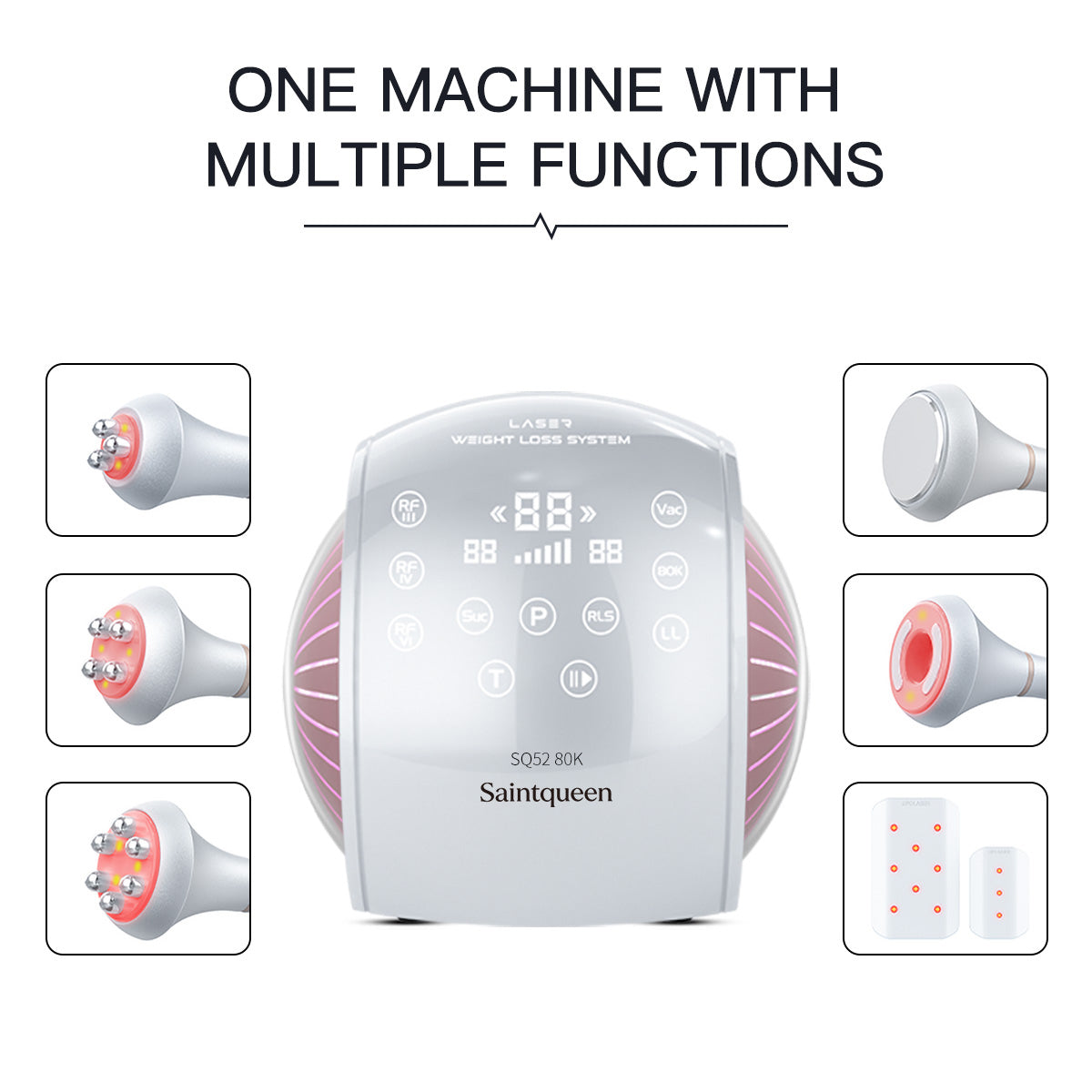 SQ52 Pro — аппарат кавитации 80K и RF с лазерными панелями, 6 в 1