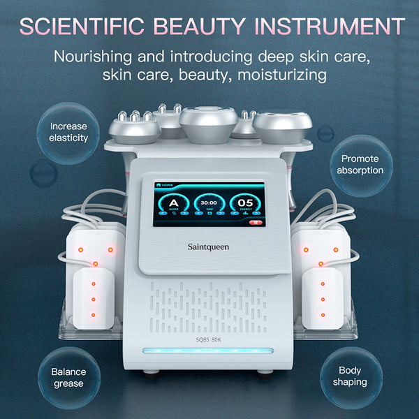 SQ85C Pro — аппарат кавитации 80K и RF, 6 в 1 с лазерными панелями