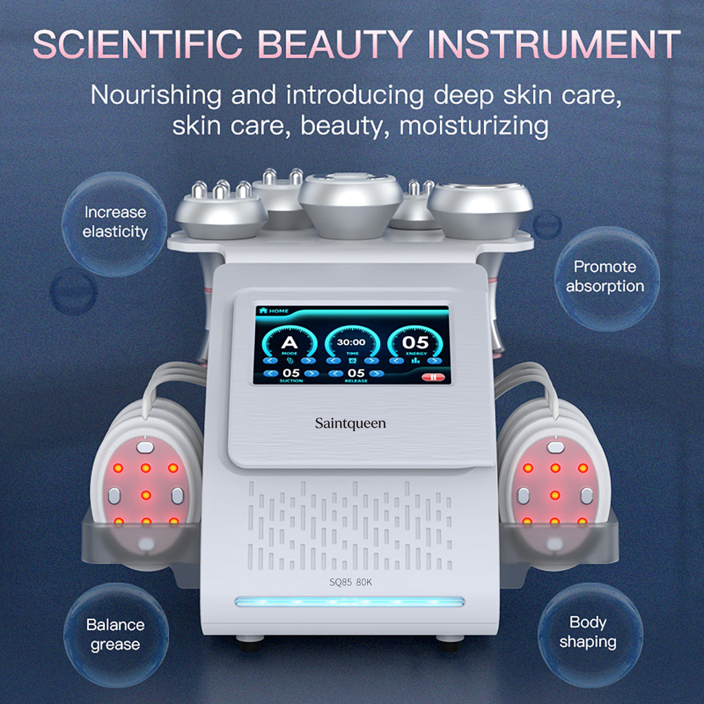 SQ85B Pro — аппарат кавитации 80K и RF, 6 в 1 с лазерными и микротоковыми панелями