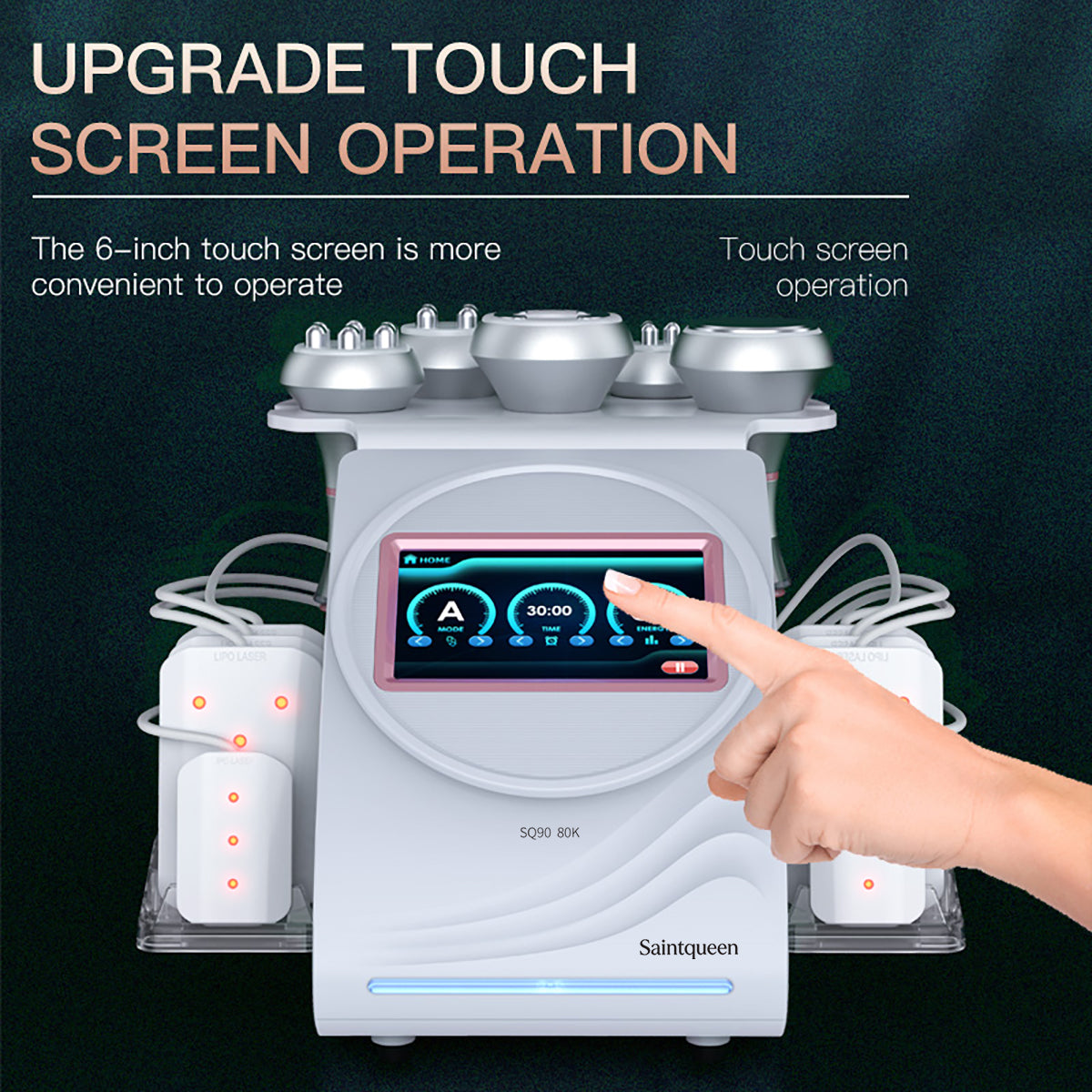 SQ90C Pro — аппарат кавитации 80K и RF, 6 в 1 с лазерными панелями