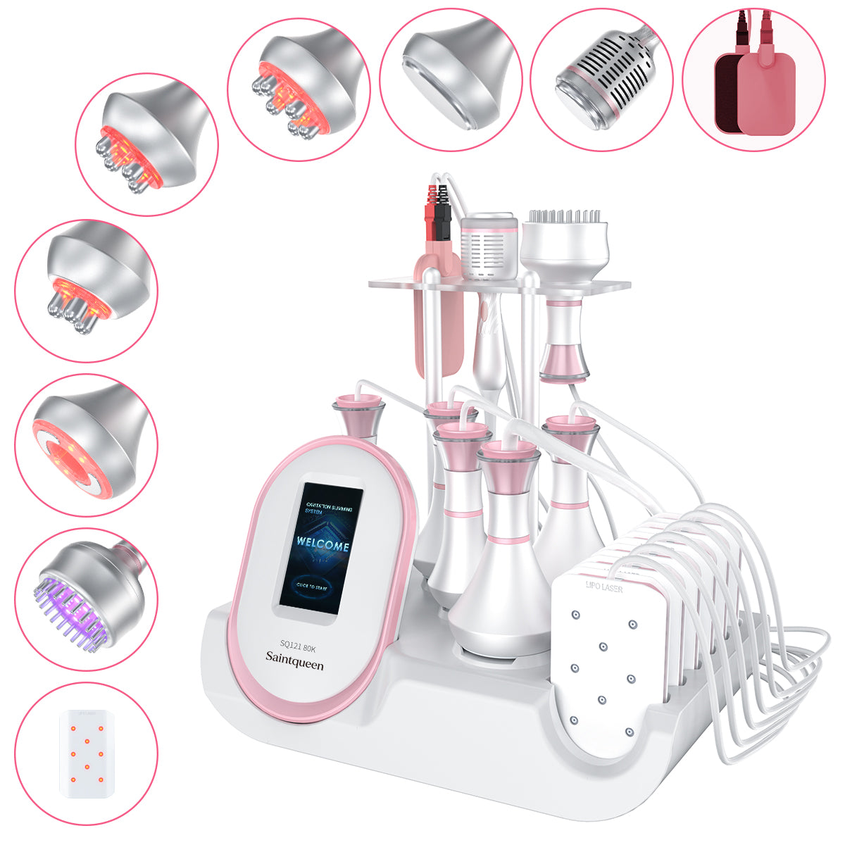 SQ121C Plus — аппарат кавитации 80K, RF и EMS с лазерными панелями, 9 в 1 Главное изображение товара