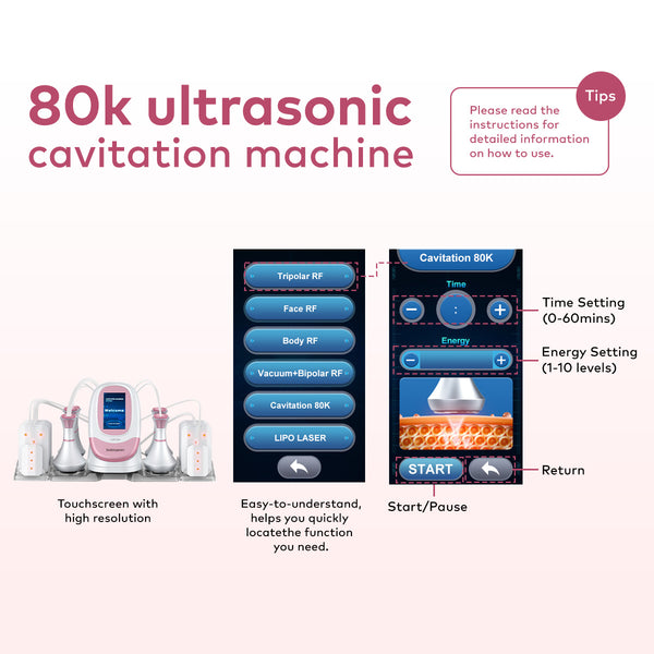 SQ95C Pro — аппарат кавитации 80K, RF и лазерного ухода, 6 в 1