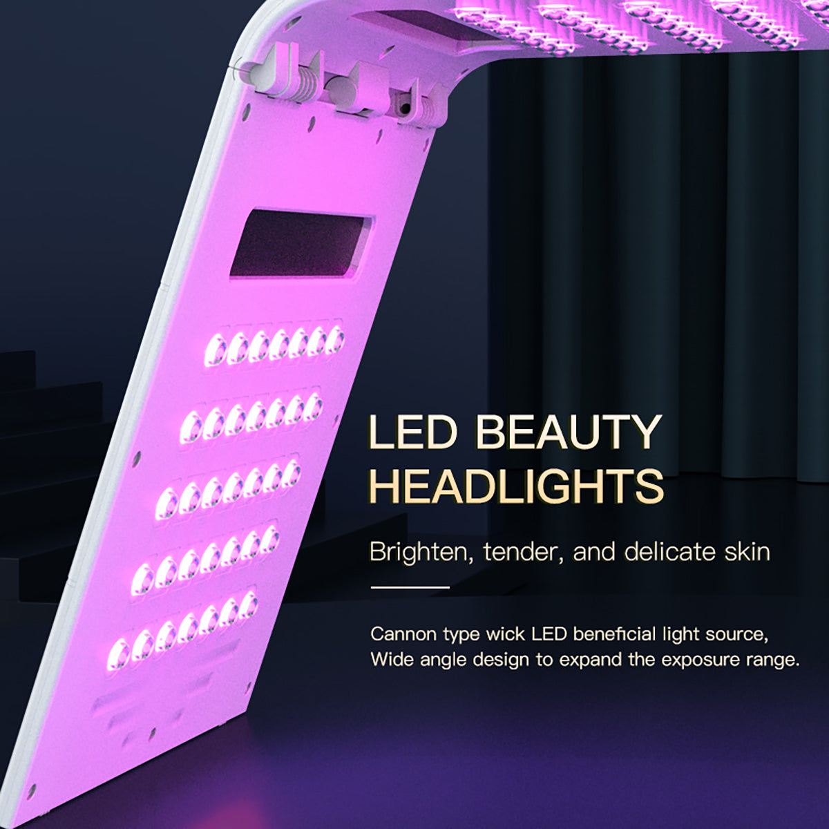 SQ130 — складной PDT LED-аппарат с подогревом, 119 LED, 7 цветов