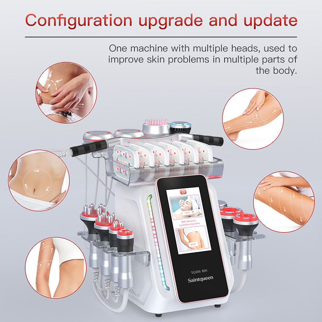 SQ166 Ultra — аппарат кавитации 80K и RF, 13 в 1 с лазерными и микротоковыми панелями