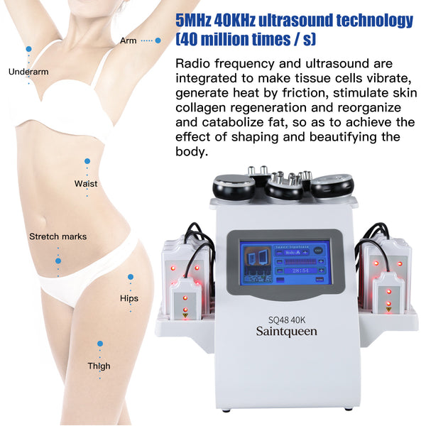 SQ48 Pro — аппарат кавитации 40K и RF, 6 в 1 с лазерными панелями